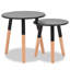 Ensemble de 2 tables d'appoint en bois de pin massif noir