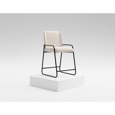 Structure en bois et base en métal, repose-pieds avec repose-pieds