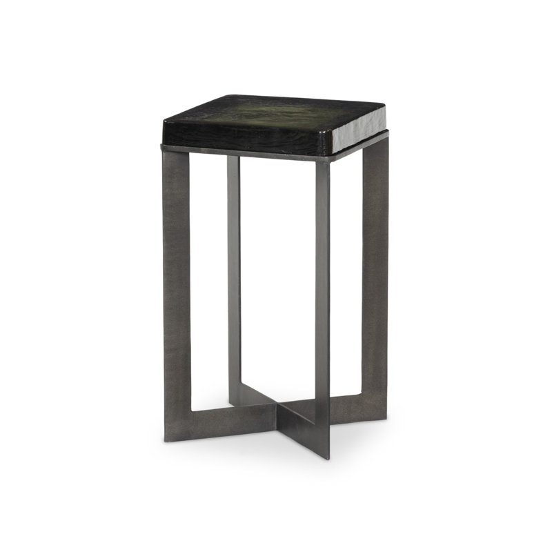 Lennie End Table, Burnished Charcoal, Moss