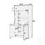 Buffet de cuisine compact autoportant avec huche, poste de travail rabattable et prise de courant intégrée, tablettes réglables, 35,8 po x 15 po x 69 po-2107682458