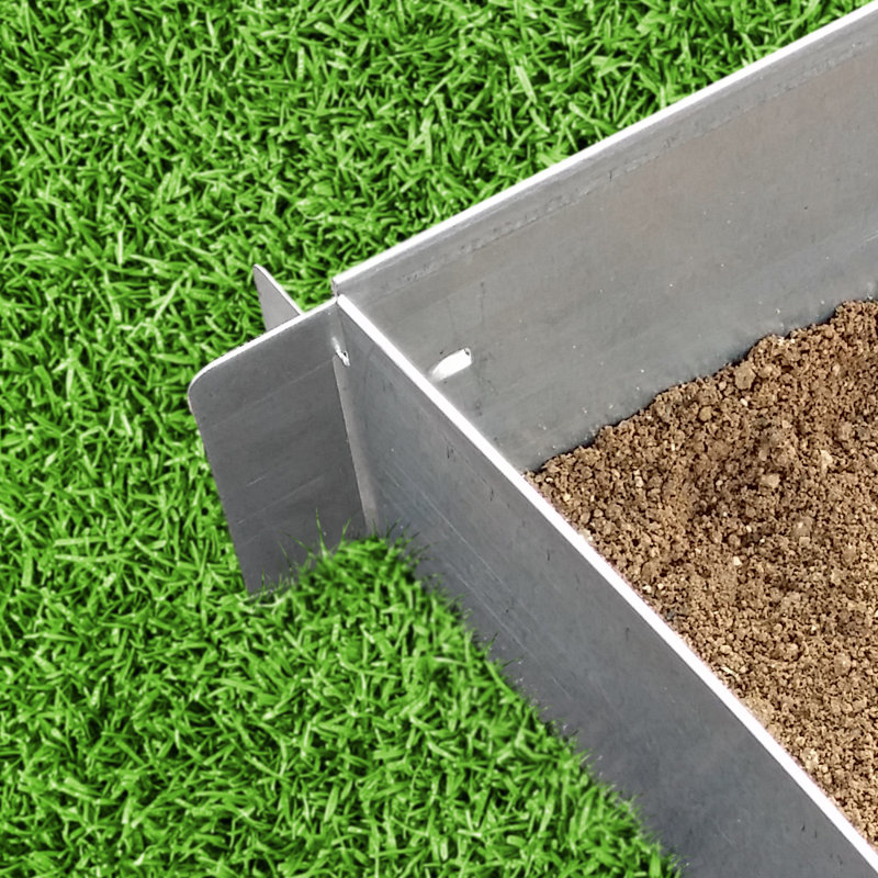 Tello 18cm H x 105cm W Silver Metal Lawn Edging