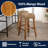 Maui Coastal 30" Woven Water Hyacinth Backless Bar Stool, Solid Mango Wood Frame with Integrated Footrest for Kitchen Island, Brown Wash-997074875-958703067