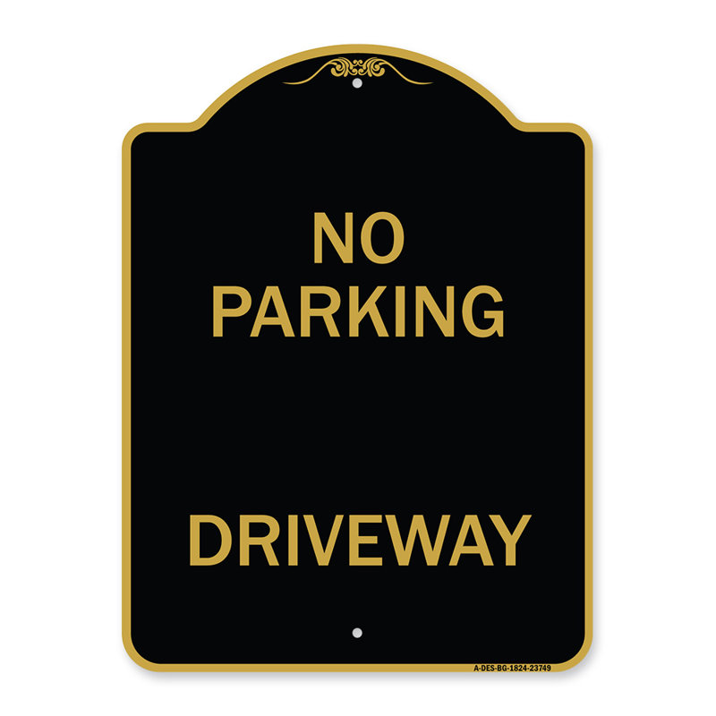 Enseigne Signmission Designer Series - Aucune allée de stationnement | Enseigne architecturale noire et dorée en aluminium de gros calibre 18 po x 18 po | Protégez votre entreprise et votre commune | Fabriqué aux États-Unis