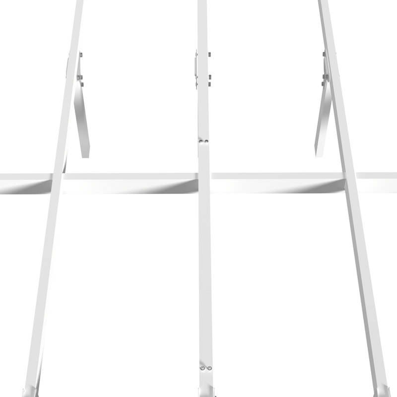 Lit plateforme avec base en bambou et lattes, Blanc, Grand lit