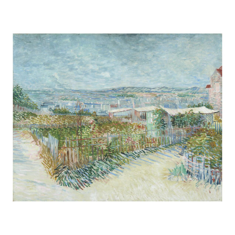 Montmartre: Derrière le Moulin de la Galette par Vincent van Gogh - Estampe numérique, H 22 po x l 28 po