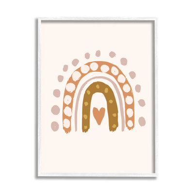Art surdimensionné blanc, giclée sur toile encadrée, pointillé, arc-en-ciel, symbole de l'enfant par Caroline Alfreds