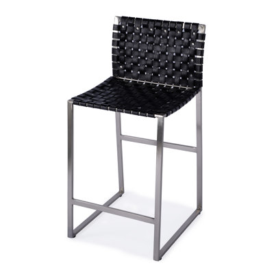 Upholstered Counter Stool with Metal Frame