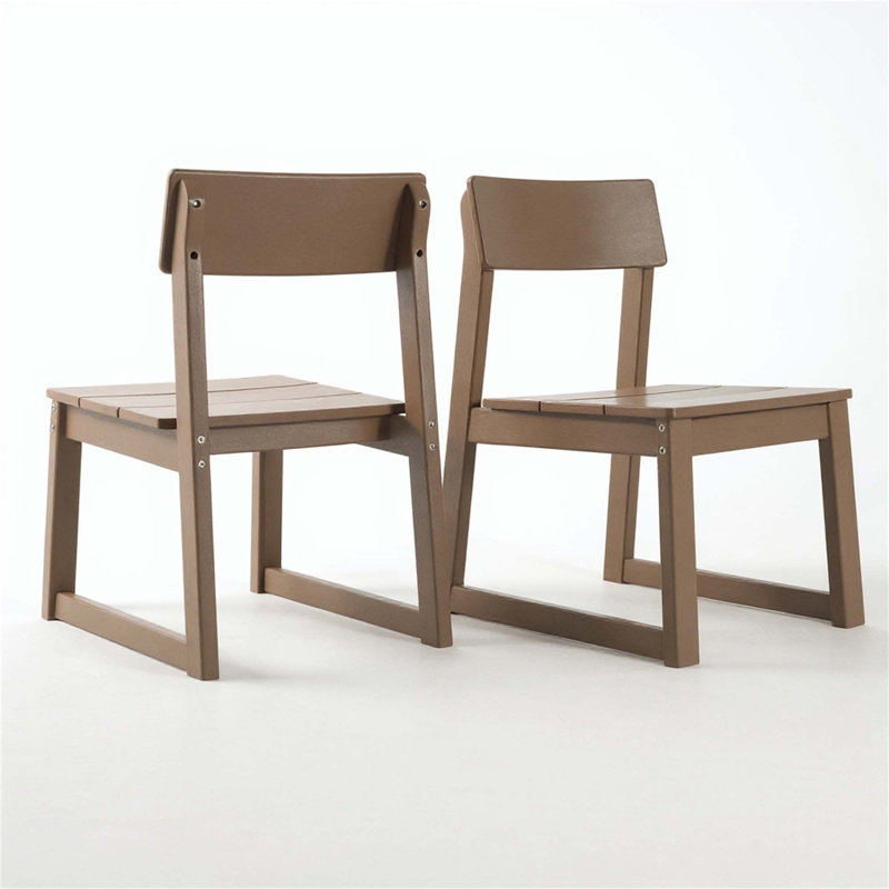 Ensemble de 2 chaises de salle à manger intérieur / extérieur en PEHD, chaises de jardin et de patio toutes saisons avec dossier moderne