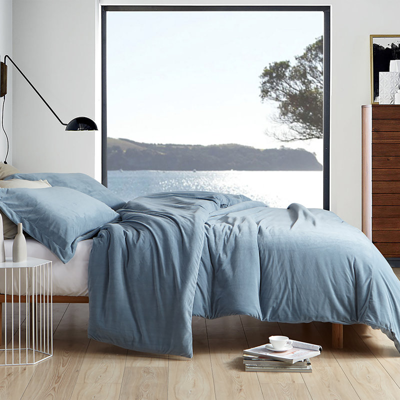 Baby Bird Coma Inducer Zippered Duvet Cover, Twin XL Duvet Cover + 1 Sham, Smoke Blue