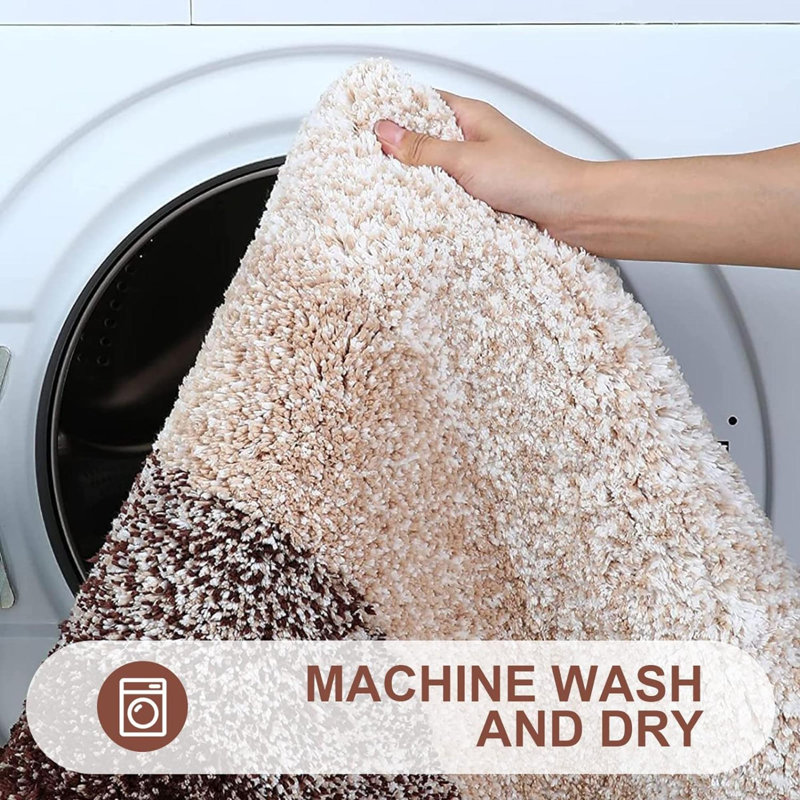 Wynnewood Microfiber / Microsuede Non-Slip Bath Rug, Brown