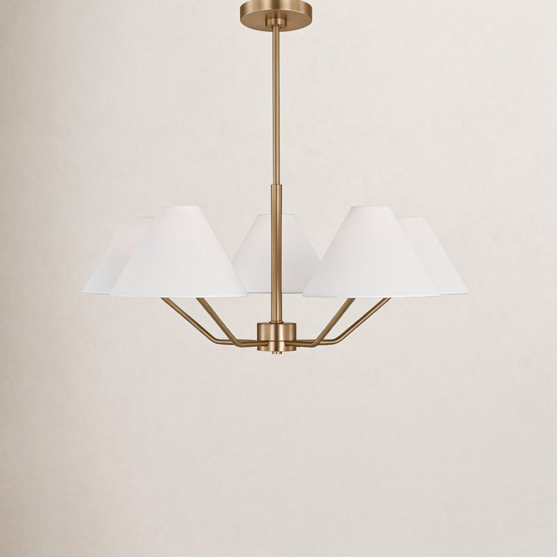 Riesel 5-Light Medium Chandelier, Satin Brass