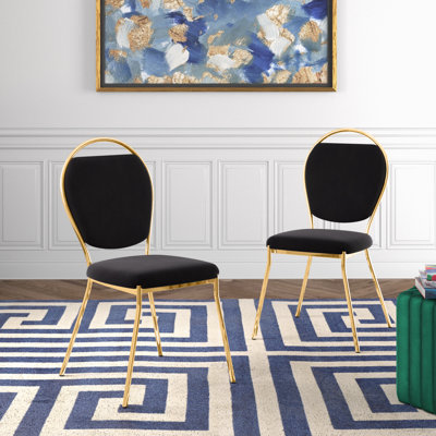 Chaises d'appoint rembourrées en velours Kayda