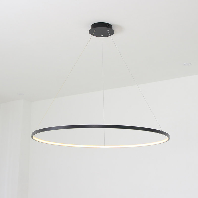 Eliades 1 - Light LED Wagon Wheel Pendant, Black