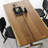 Nordic Minimalist Rectangular Dining Table Oak Solid Wood Top Metal Base Dining Table-101106433