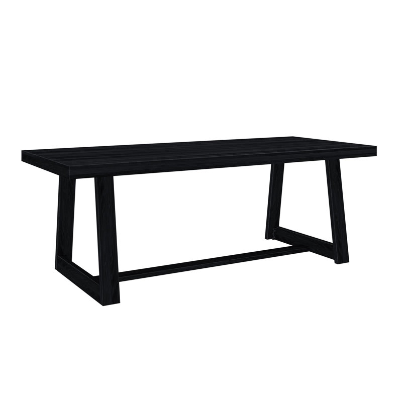 Shonica 84-in Classic Farmhouse Dining Table, Black