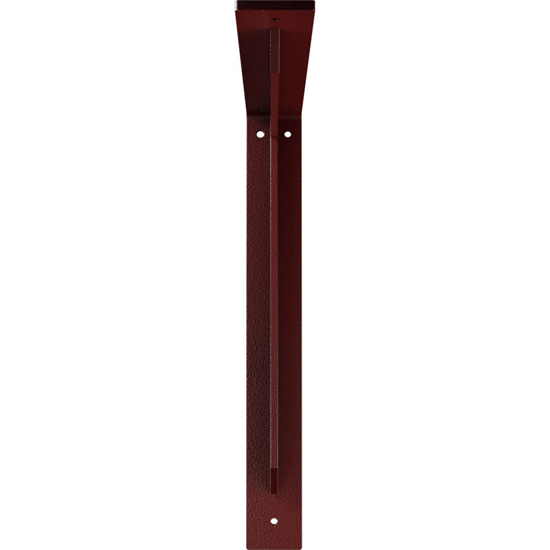 Support en acier martelé rouge vif l 2 po x P 16 po x H 16 po, H 16 po x l 2 po x P 16 po, Rouge vif martelé