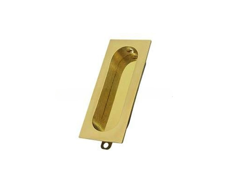 Poignée rectangulaire Deltana en laiton non laqué 3 1/2 po x 1 3/8 po x 1/2 po