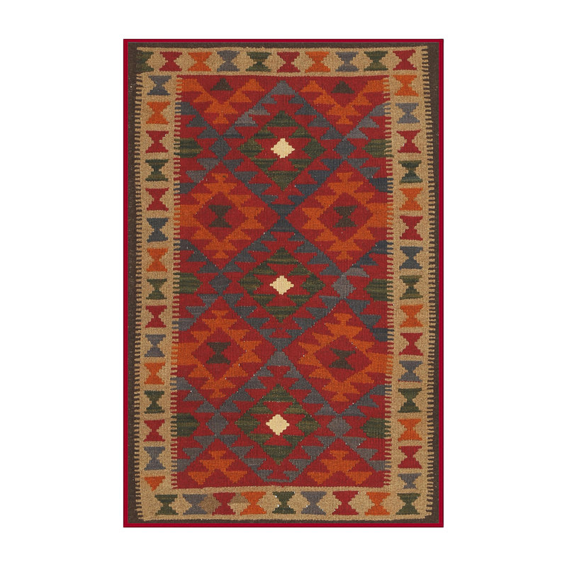 Tapis rouge / brun Southwestern, Rectangle 5 pi x 8 pi
