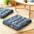 ZenComfort Floor Cushion Set - Large Meditation Pillows for Adults & Kids, Boho Yoga Seating, Memory Foam, 22x22 Inch, Indigo Elephant Design