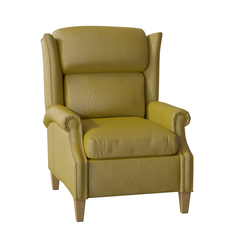Harbour Town 33" Wide Genuine Leather Club Recliner, Hazelnut, 1181 Pearl, Manual