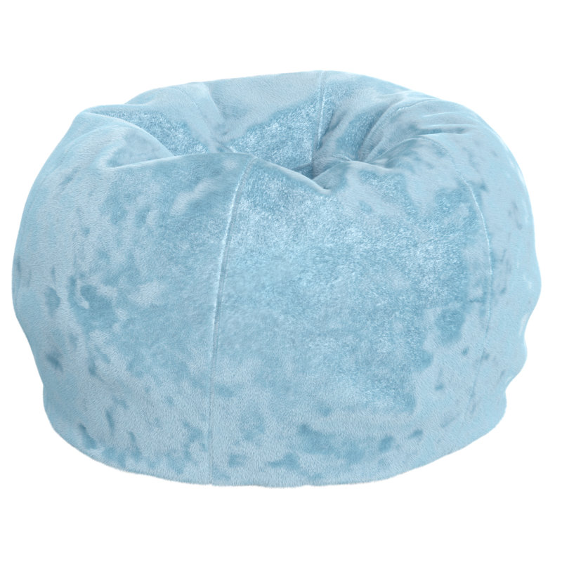 Fauteuil à billes en coton Classic, Petit, Fourrure sarcelle