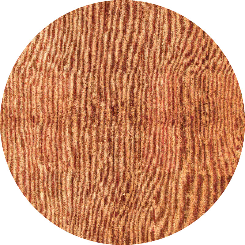 Tapis en chenille / polyester tissé à la machine de couleur unie Janesia, Rond 8 pi