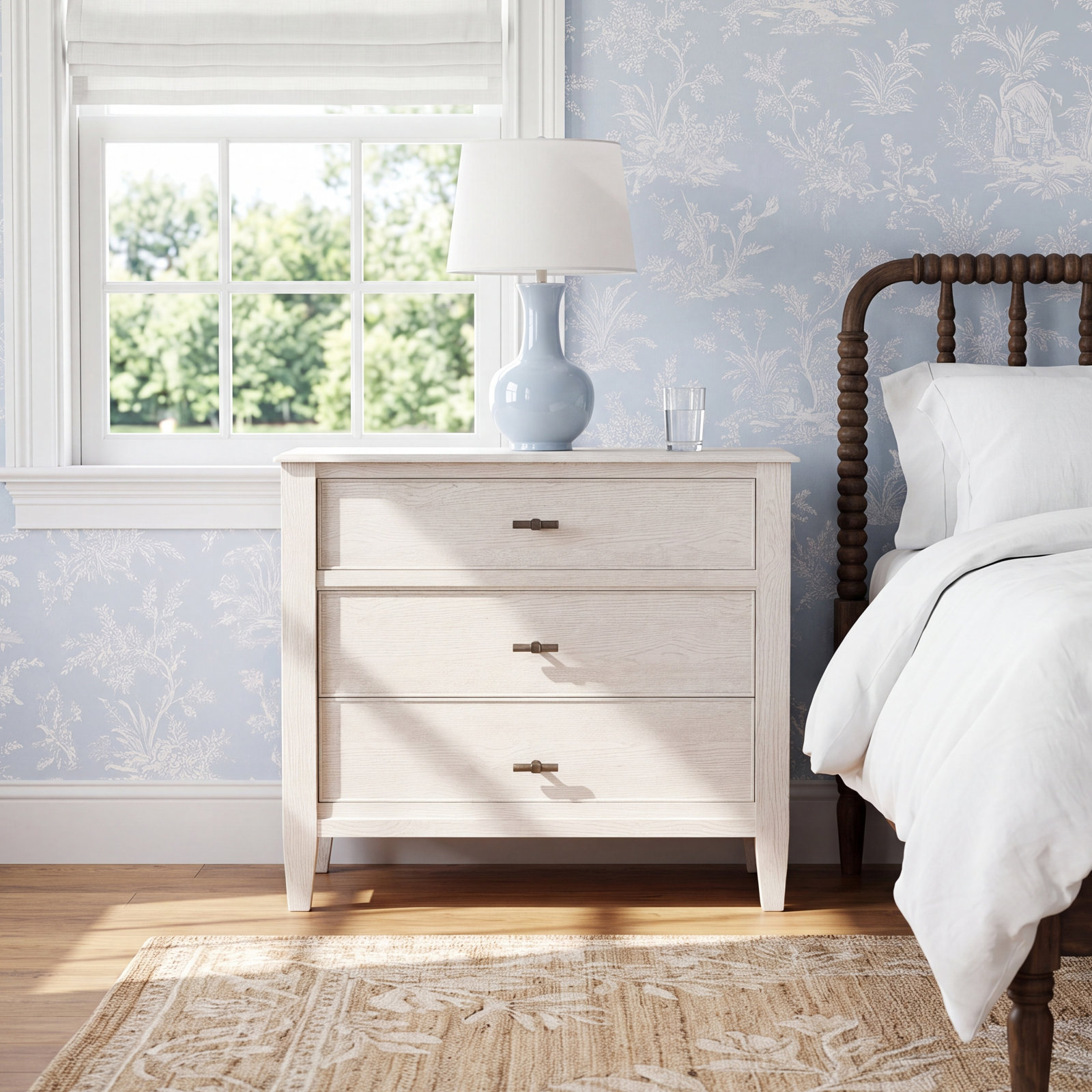 Ashwell 3-Drawer Oak Nightstand
