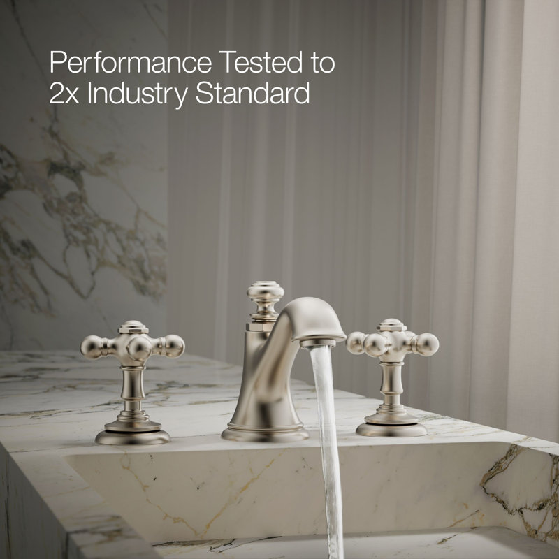 Artifacts® Bathroom Sink Cross Handles, Vibrant Brushed Nickel