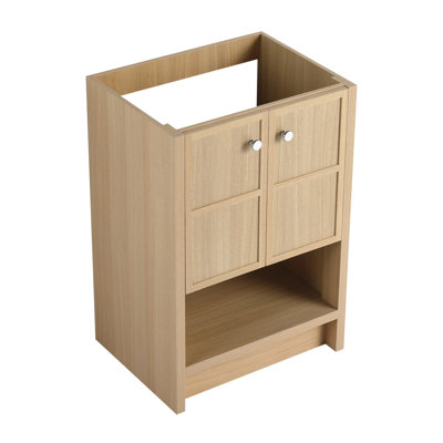 Meuble-lavabo autoportant 24 po, 2 portes à fermeture douce, chêne, contreplaqué