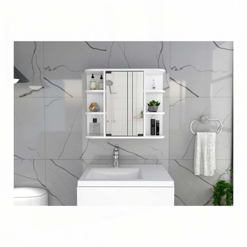 Pharmacie murale avec miroir, Blanc