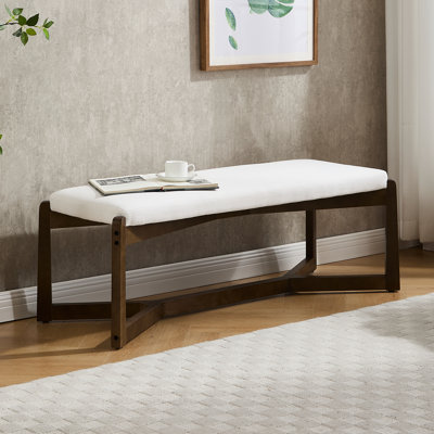 Banc de chambre rembourré 45 po avec cadre en bois massif et pied en Y