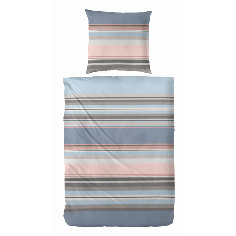 Hartlyn Cotton 91 TC Duvet Cover Set, Single - 1 Pillowcase (80 x 80 cm), Blue/Pink