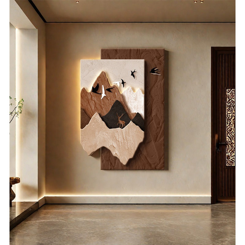 Décoration murale moderne en grès minimaliste à DEL, H 59,06 po x l 39,37 po x P 1,57 po