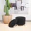 Repose-pieds rond avec rangement en peau de mouton-614715018