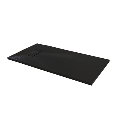Solid Surface Shower Base Tray 72" × 32" - with Side Drain Hole, Drain Cover & Waste