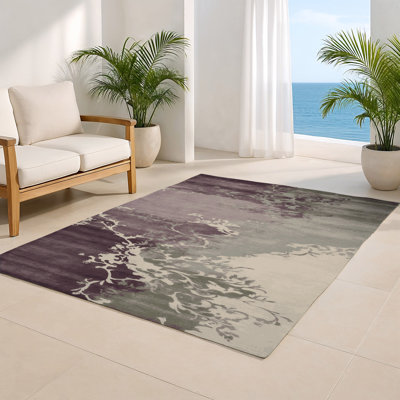 Tapis intérieur et extérieur gris Watercolor