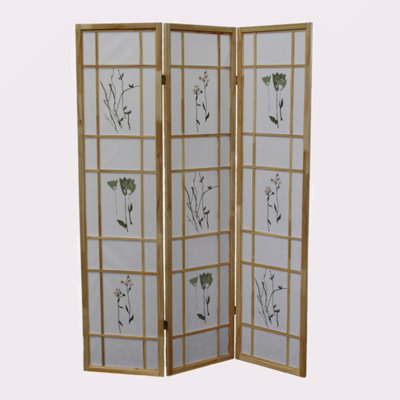 70" Tall 3-Panel Screen / Room Divider "Shoji", Natural by Myhomekeepers
