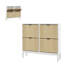 Armoire de rangement cannelée pour chaussures à 4 portes avec tablettes réglables-2082738453