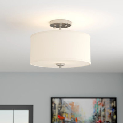 Meridian 2-Light Ceiling Light in Brushed Nickel