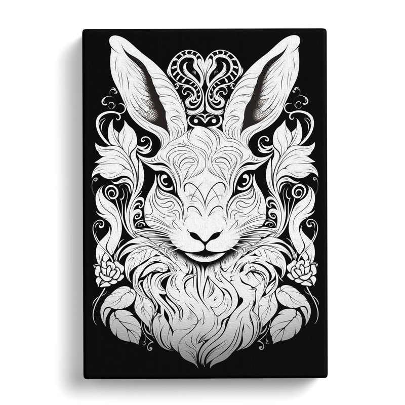 Hare Line - Art Prints - Wrapped Canvas, 76cm H x 50cm W x 3cm D