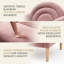 Chaise d'appoint moderne avec dossier d'inspiration arc-en-ciel, lin rose-1044637230