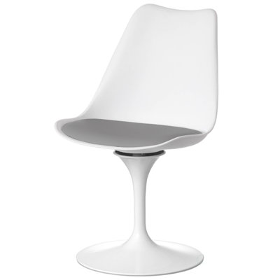 Chaise d'appoint blanche avec siège rembourré Lepido Mid-Century Modern