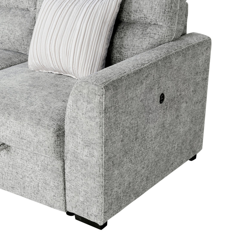 9401 Nickel Sectional With 3 Pillows