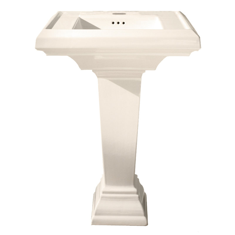 Lavabo de salle de bain avec trop-plein en porcelaine 24" vitreuse Town Square