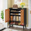 Armoire de rangement à chaussures en rotin avec portes-2140748362