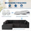 Canapé d'angle modulaire en velours côtelé de 108 pouces, canapé à compression avec assise profonde en mousse à mémoire de forme pour salon et chambre, aucun assemblage requis