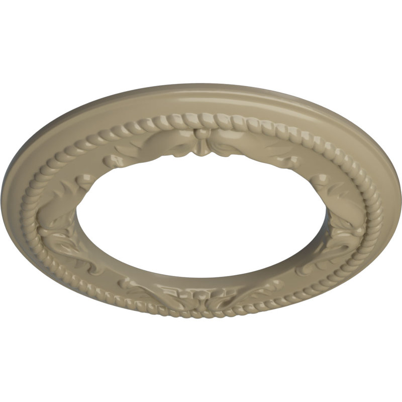 Médaillon de plafond Endurathane Palmetto, DE 12 1/8 po x P 3 1/2 po x P 1 po (convient aux auvents jusqu'à 4 7/8 po), finition gris acier peinte à la main