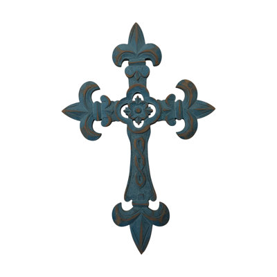 St Leo Wall Cross-Torquise