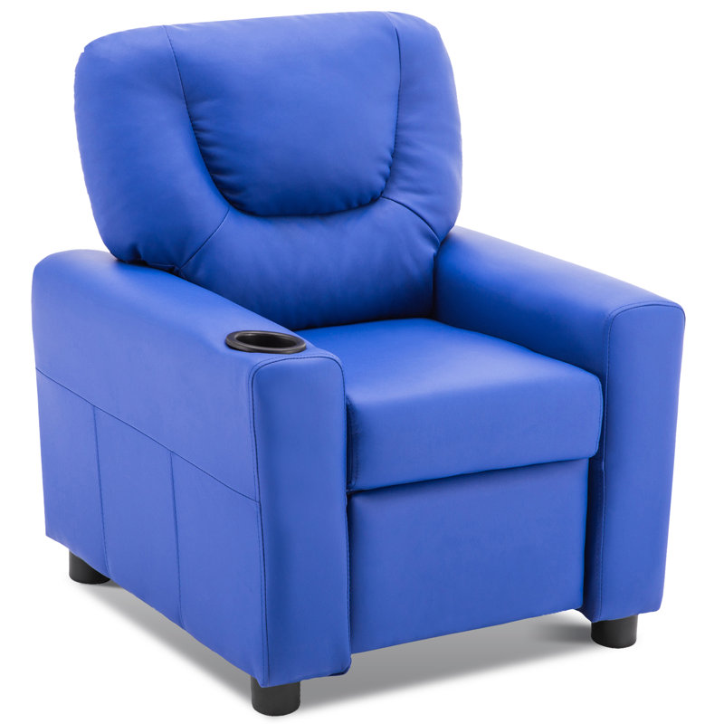 Crooms Kids Recliner Chair with Cup Holder, Dark Blue