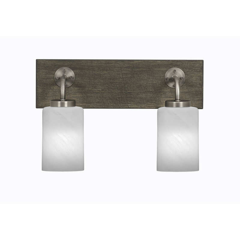 Barre d'éclairage de salle de bain 2 lumières Oxbridge, Graphite / gris, Blanc